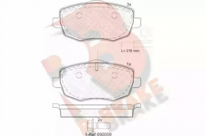 R BRAKE rb1845 -  Комплект тормозных колодок, дисковый тормоз